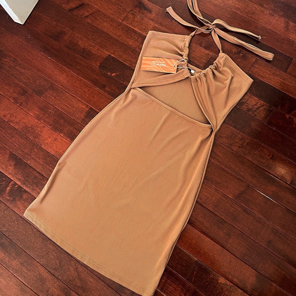 Brown Shein Open Front Dress